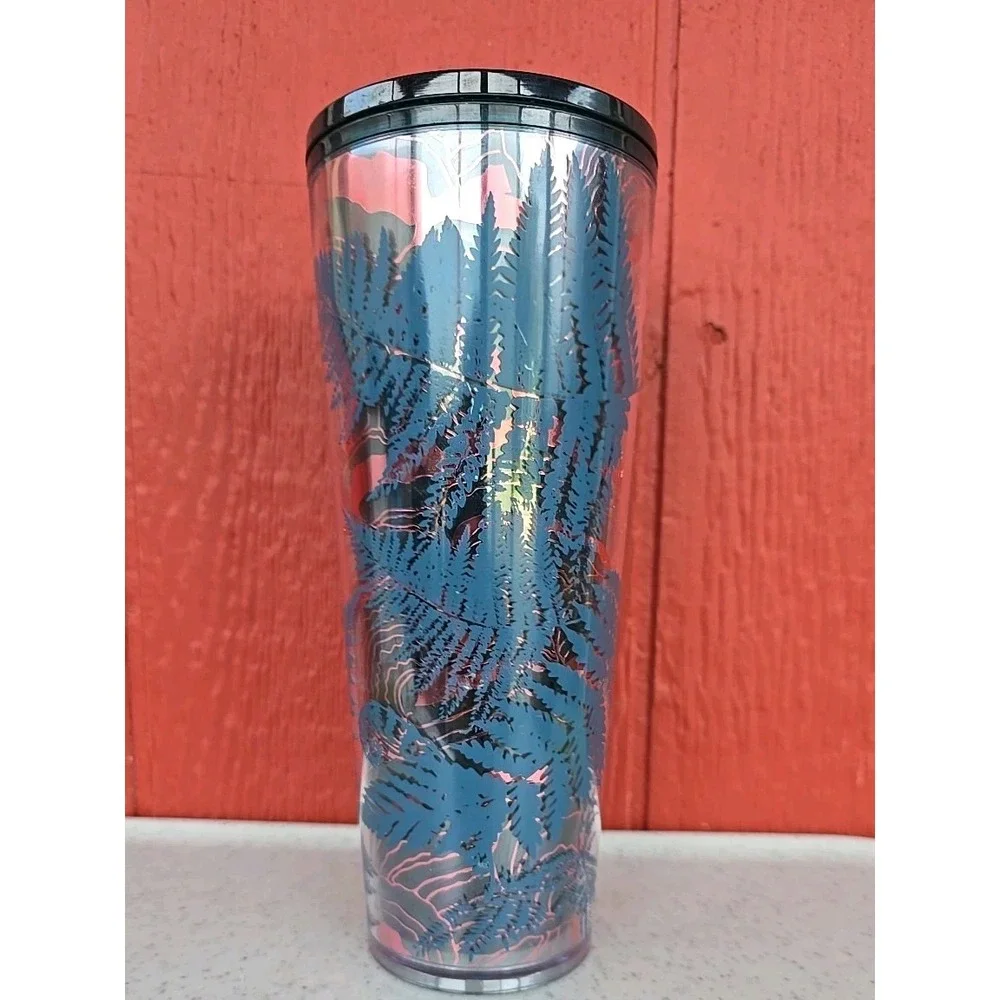 STARBUCKS TUMBLER Fall 2022‎ OCEAN FERN Venti Cold Cup 24oz IRIDESCENT Metallic